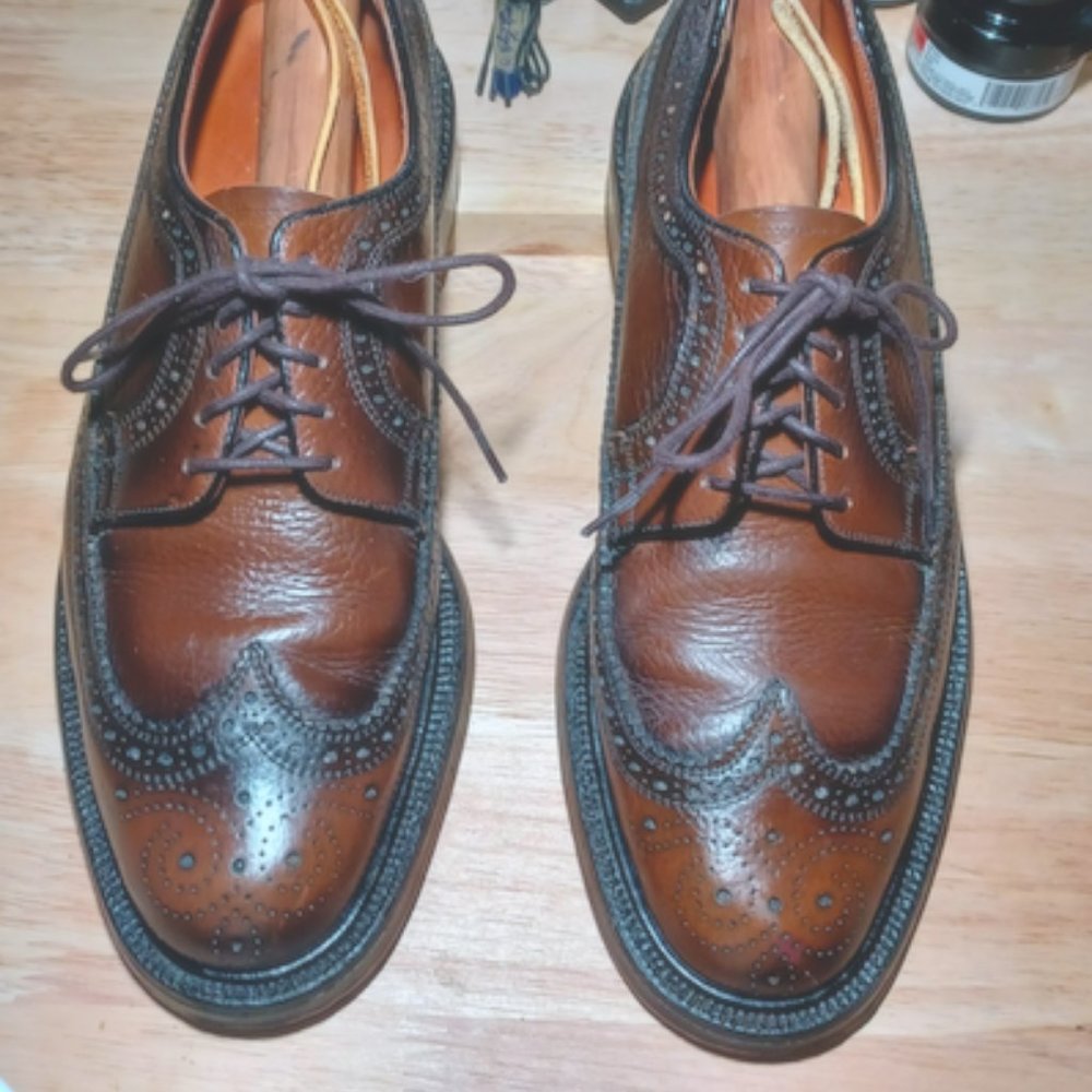 VINTAGE WINTHROP V-CLEAT CUSTOM PATINA BLUCHER LONGWING - WINGTIPS